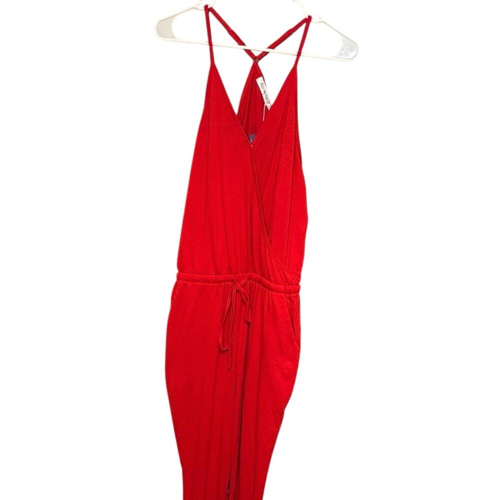 NWT Adibosy Red Sleeveless Jumpsuit Strappy Jogger Romper Size Small